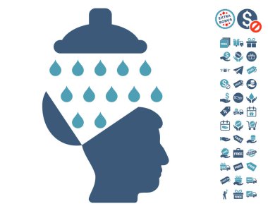 Ücretsiz Bonus ile açık beyin duş simgesi