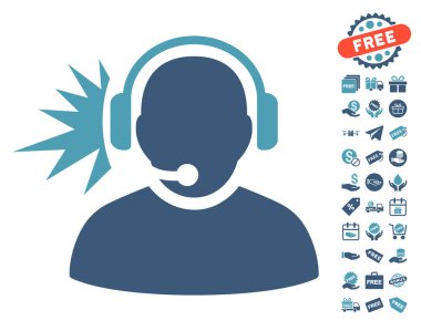 Ücretsiz Bonus ile operatör kulaklık sinyal simgesi