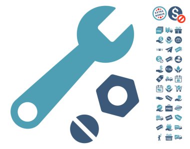 İngiliz anahtarı ve fındık simgesi ücretsiz bonus