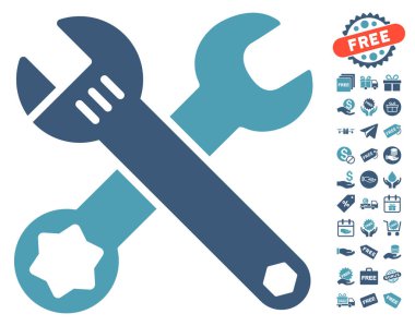 Ücretsiz Bonus simgesiyle yuvalı eğri somun anahtarları