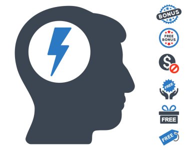 Beyin elektrik çarpması simgesi ücretsiz bonus