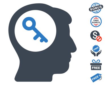Ücretsiz Bonus ile beyin anahtar simgesi