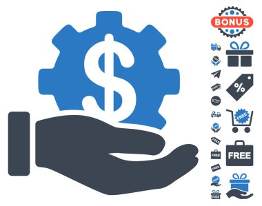 Finansal kalkınma dişli el simgesi ücretsiz bonus