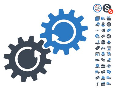 Dişli mekanizması döndürme simgesi ücretsiz bonus