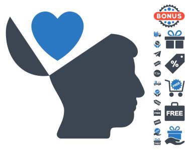 Açık fikirli aşk kalp simgesi ücretsiz bonus