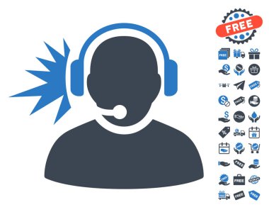 Ücretsiz Bonus ile operatör kulaklık sinyal simgesi