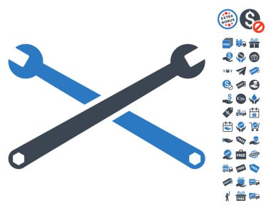 Ücretsiz Bonus simgesiyle yuvalı eğri somun anahtarları