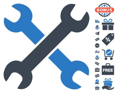 Ücretsiz Bonus simgesiyle yuvalı eğri somun anahtarları