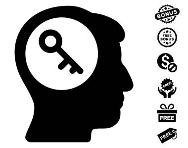 Ücretsiz Bonus ile beyin anahtar simgesi