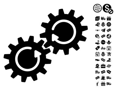 Dişli mekanizması döndürme simgesi ücretsiz bonus