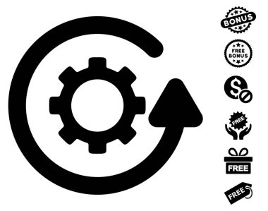 Gearwheel döndürme yönünü simgesi ücretsiz bonus