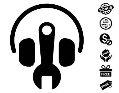 İngiliz anahtarı simgesini Ücretsiz Bonus ile ayarlama kulaklık