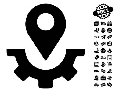 Hizmet harita işareti simgesi ücretsiz bonus