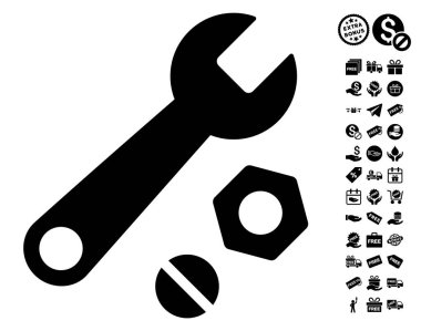 İngiliz anahtarı ve fındık simgesi ücretsiz bonus