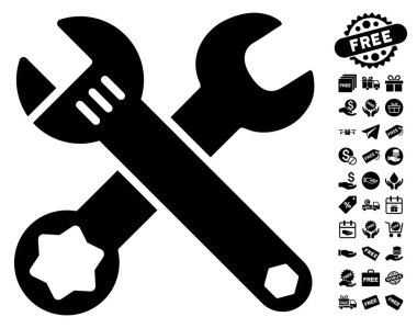 Ücretsiz Bonus simgesiyle yuvalı eğri somun anahtarları