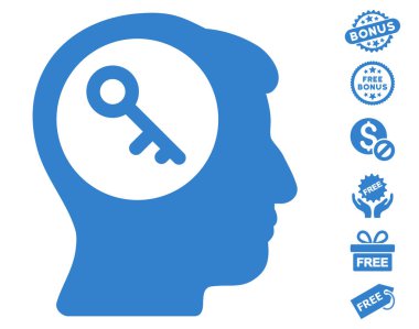 Ücretsiz Bonus ile beyin anahtar simgesi