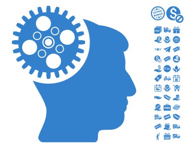 Ücretsiz Bonus ile baş Gearwheel simgesi