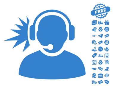 Ücretsiz Bonus ile operatör kulaklık sinyal simgesi