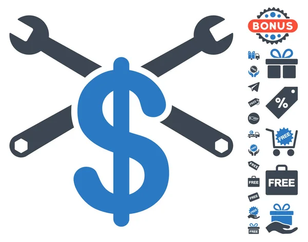 Service Price Icon With Free Bonus — Stock Vector