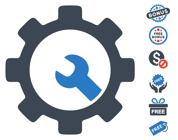 Service gereedschap icoon met gratis Bonus — Stockvector