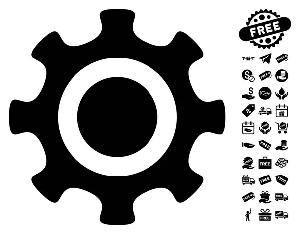 Icône roue dentelle avec bonus gratuit — Image vectorielle