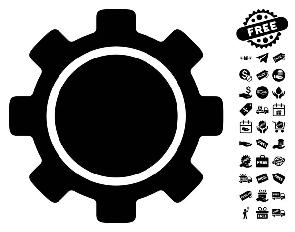 Gear Icon with Free Bonus — стоковый вектор