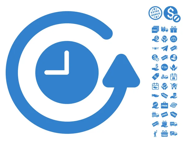 Restaurer l'icône de l'horloge avec bonus gratuit — Image vectorielle