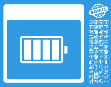 Pil takvim sayfa düz vektör simgesi Bonus ile