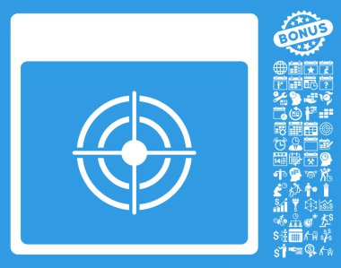 Bullseye takvim sayfa düz vektör simge Bonus ile