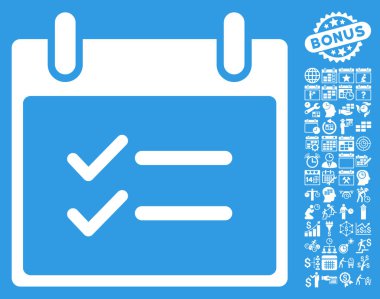 Öğeleri takvim gün düz vektör simge Bonus ile kontrol