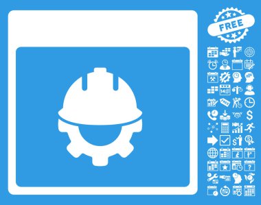 Bonus ile Geliştirme takvim sayfa düz vektör simgesi