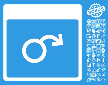 İktidarsızlık takvim sayfa düz vektör simge Bonus ile