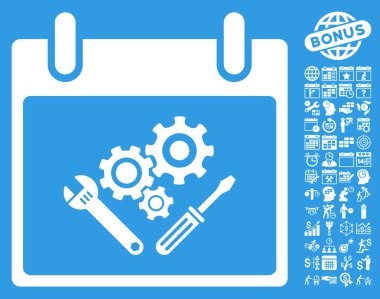 Araç Araçlar takvim gün düz vektör simgesi Bonus ile