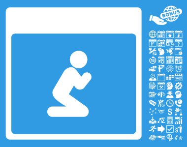 Kişi takvim sayfa düz vektör simge Bonus ile dua