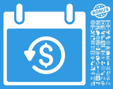 Takvim gün düz vektör simge Bonus ile iade