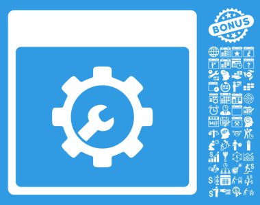 Araçlar takvim sayfa düz vektör simgesi Bonus ile kurulum