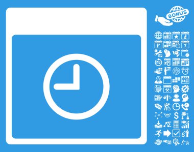 Saat takvim sayfa düz vektör simge Bonus ile