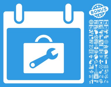 Araç kutusu takvim gün düz vektör simgesi Bonus ile