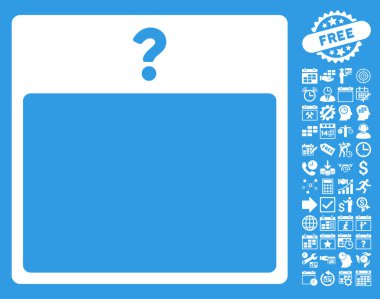 Bonus ile bilinmeyen gün takvim sayfa düz vektör simgesi