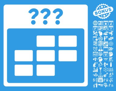 Bonus ile bilinmeyen ay takvimi kılavuz düz vektör simgesi