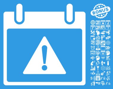 Uyarı takvim gün düz vektör simgesi Bonus ile