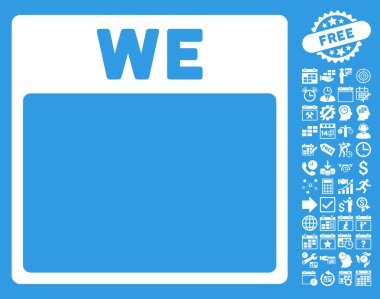 Çarşamba ile Bonus sayfa düz vektör simge takvim