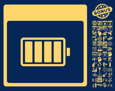 Pil takvim sayfa düz vektör simgesi Bonus ile