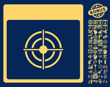 Bullseye takvim sayfa düz vektör simge Bonus ile