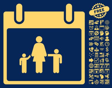 Bonus ile anne takvim günü düz vektör simgesi