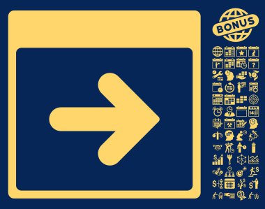 Bonus ile sonraki takvim gün düz vektör simgesi