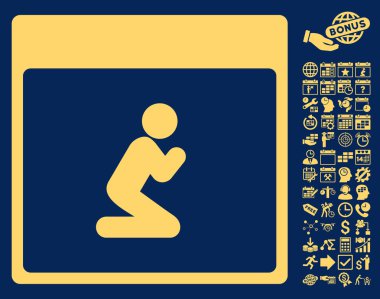 Kişi takvim sayfa düz vektör simge Bonus ile dua