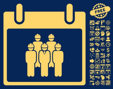 Bonus ile personel takvim gün düz vektör simgesi