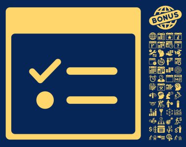 Yapılacaklar öğeleri sayfa düz vektör simge Bonus ile takvim