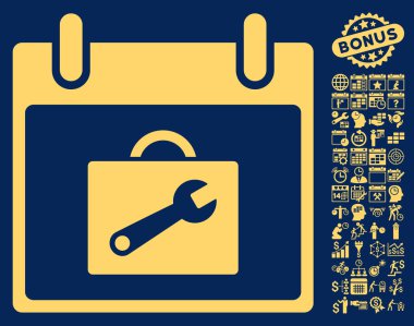 Araç kutusu takvim gün düz vektör simgesi Bonus ile